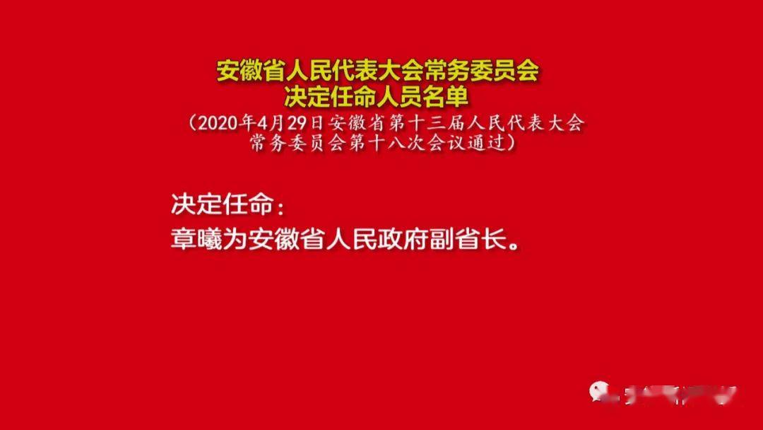 安徽省最新人事调整公告